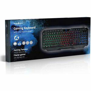 Nedis Bedraad Gaming Toetsenbord USB Type A Membrane Toetsen LED QWERTZ Duits USB Gevoed Lengte stroomkabel: 1.30 m Multimedia 5412810413003 Nedis Toetsenborden