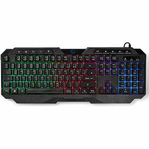 Nedis Bedraad Gaming Toetsenbord USB Type A Membrane Toetsen LED QWERTZ Duits USB Gevoed Lengte stroomkabel: 1.30 m Multimedia 5412810413003 Nedis Toetsenborden